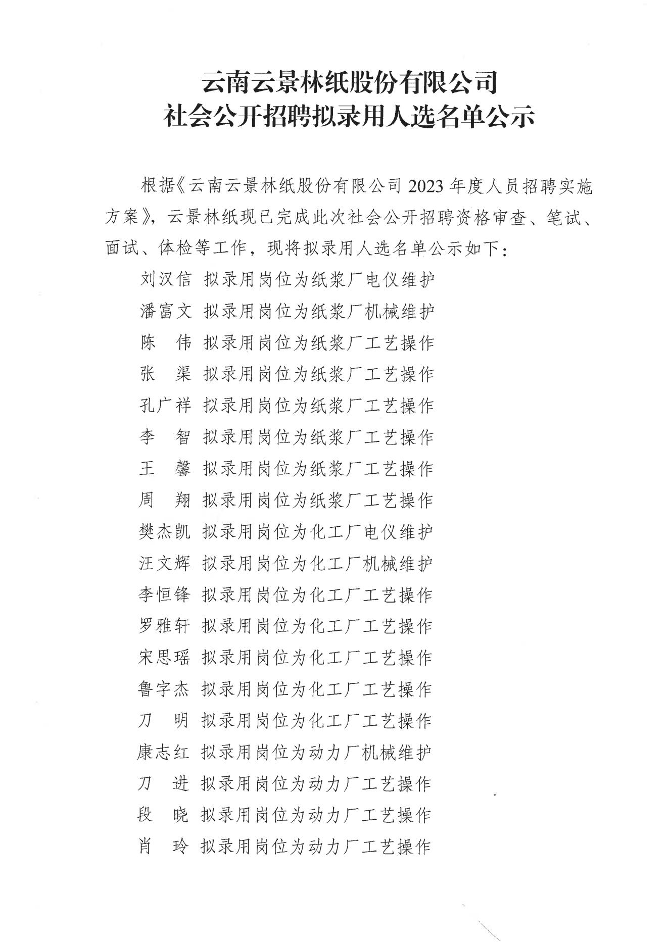 云南云景林纸股份有限公司社会公开招聘拟录用人选名单公示_00.jpg